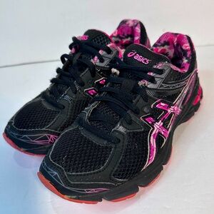 ASICS Kids' Black and Pink Sneakers